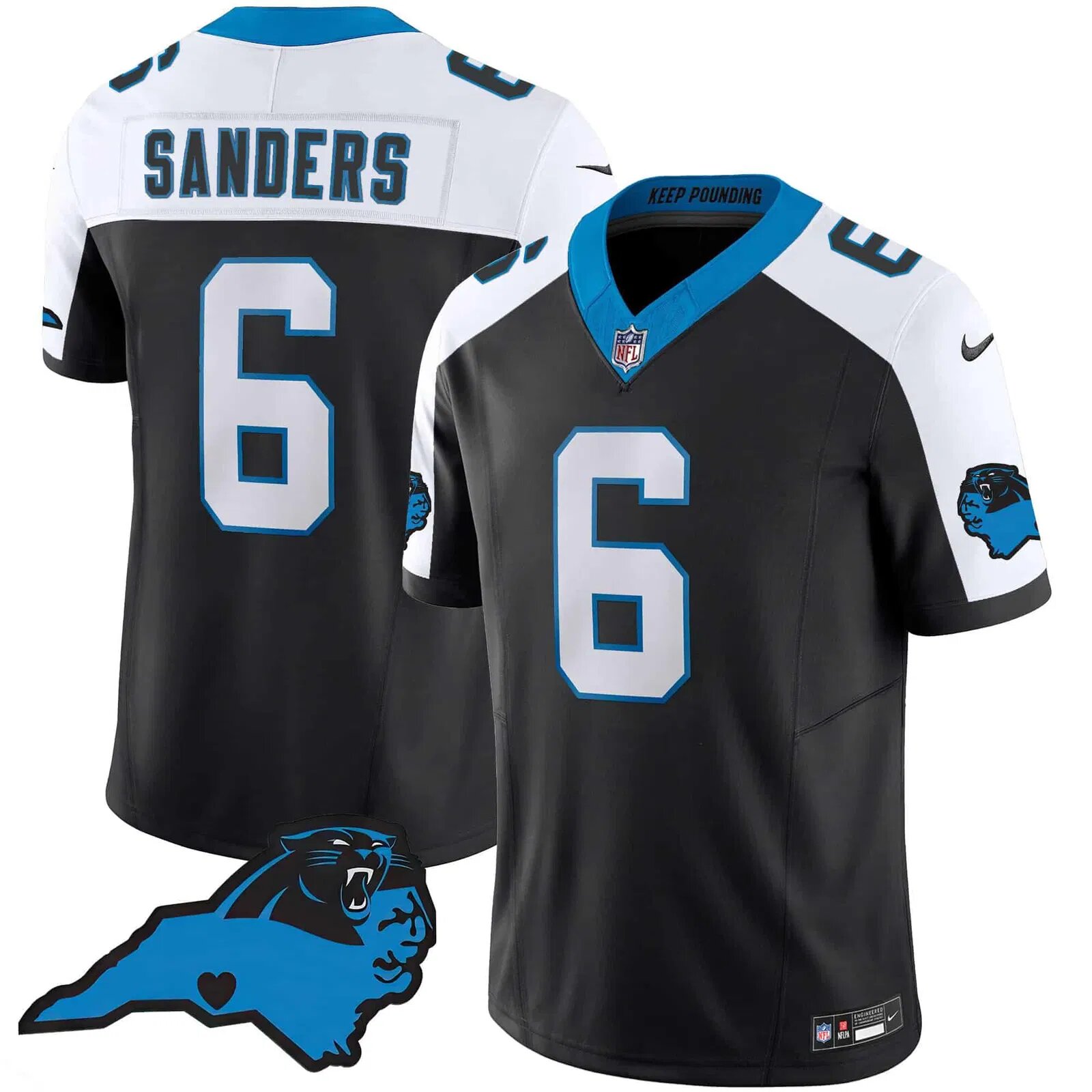 Men Carolina Panthers #6 Sanders Black 2024 Nike Vapor Limited NFL Jersey->indianapolis colts->NFL Jersey